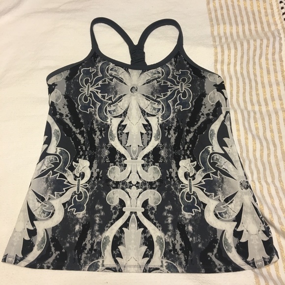 Athleta Tops - Athleta black and grey geometric Razorback tank